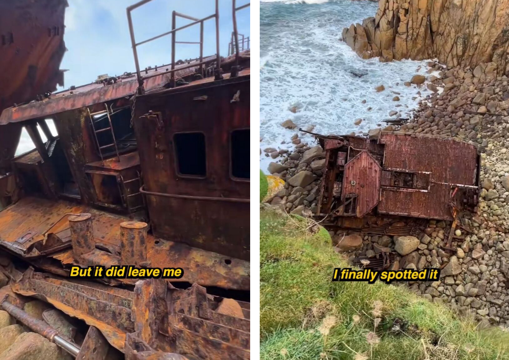 Epava bizară găsită de Josh. Sursă foto: Captură TikTok