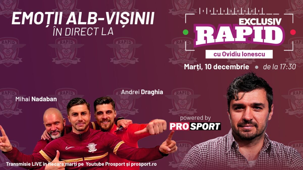 Imagine Stire La 17:30 începe „EXCLUSIV RAPID” pe canalul de YouTube – ProSport | 2review.ro