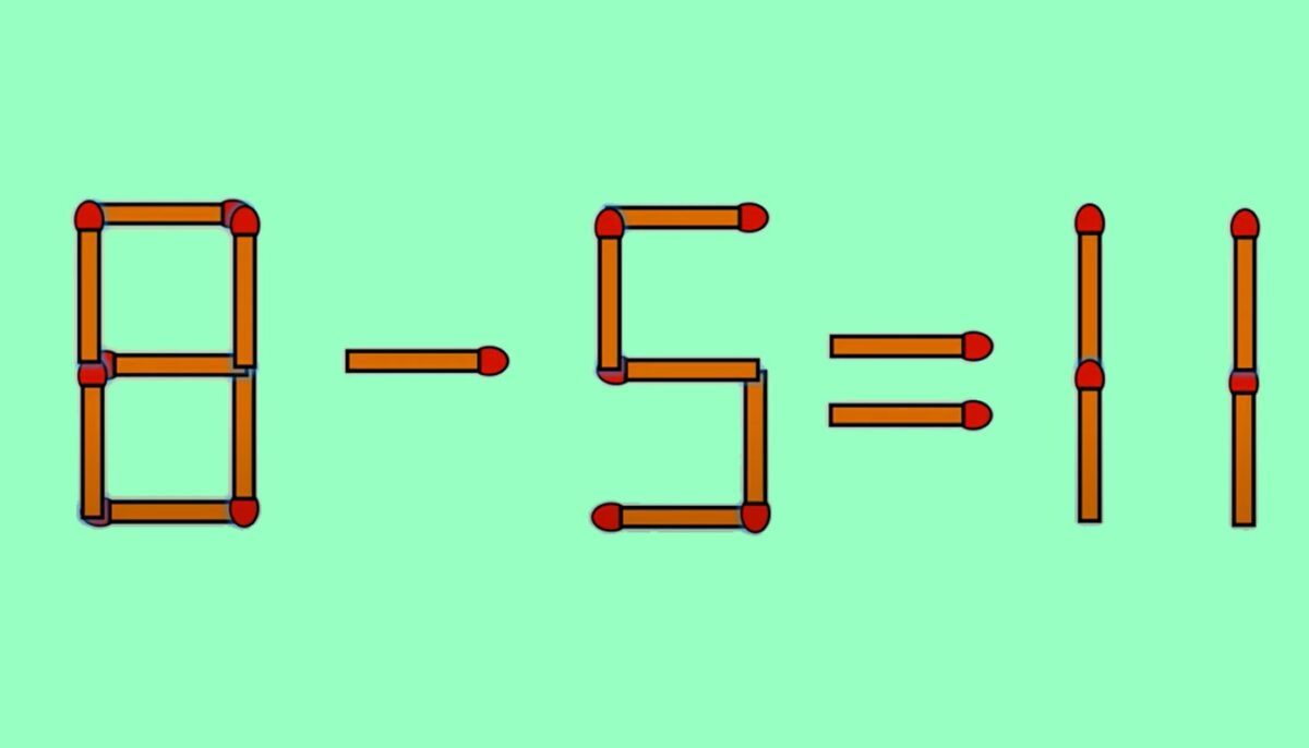 Imagine Stire Test de inteligență | Corectați 8 – 5 = 11, mutând un singur chibrit | 2review.ro