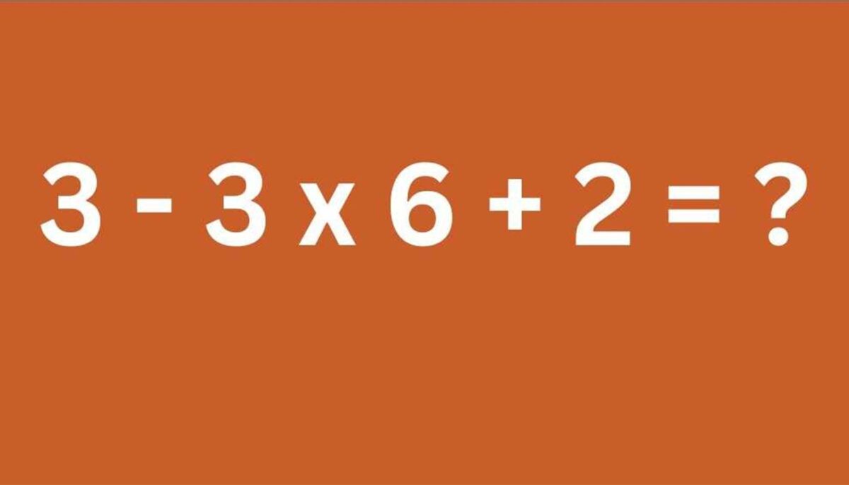 Test de inteligență | Cât face 3 – 3 x 6 + 2 = ?