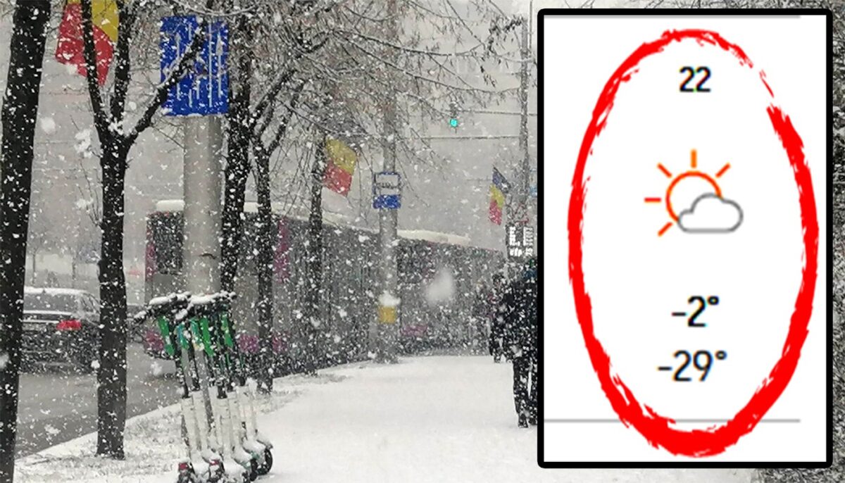 Orașul din România în care sunt anunțate temperaturi de -29 de grade, în weekend, potrivit meteorologilor Accuweather