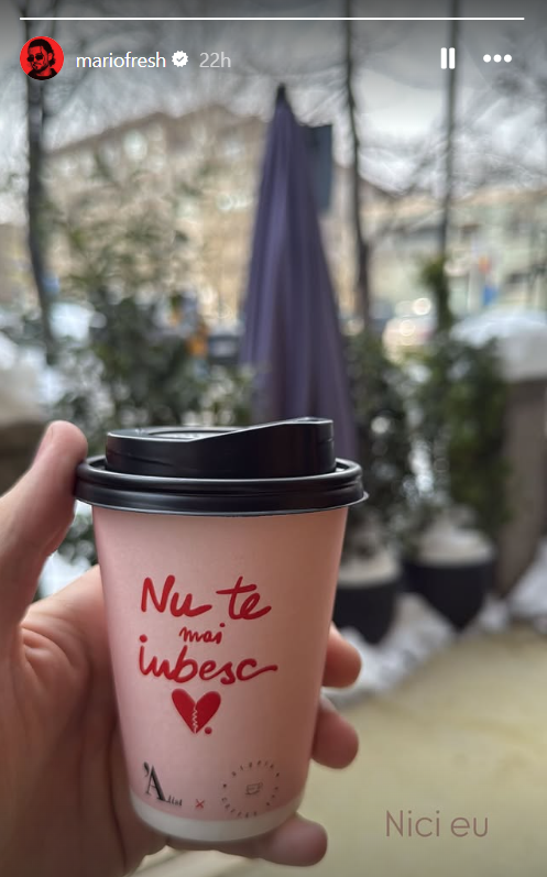 Postarea făcută de Mario Fresh. Sursă: Instagram