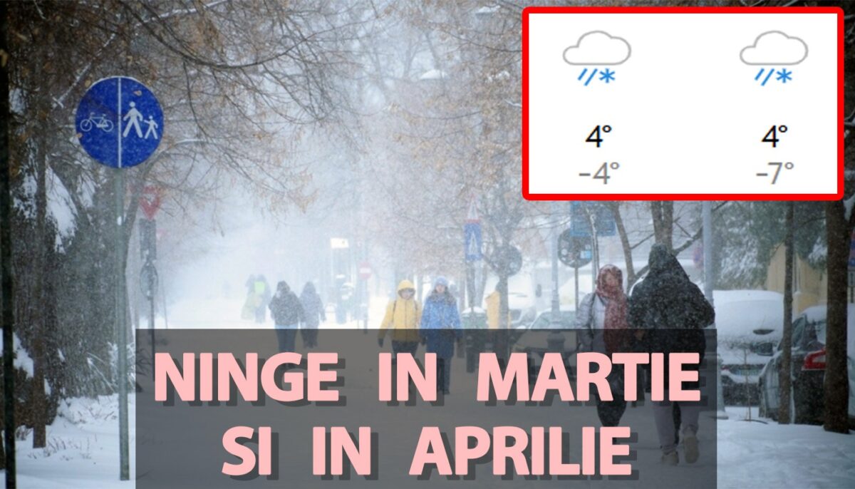 Orașele din România în care ninge în martie și în aprilie, potrivit meteorologilor Accuweather