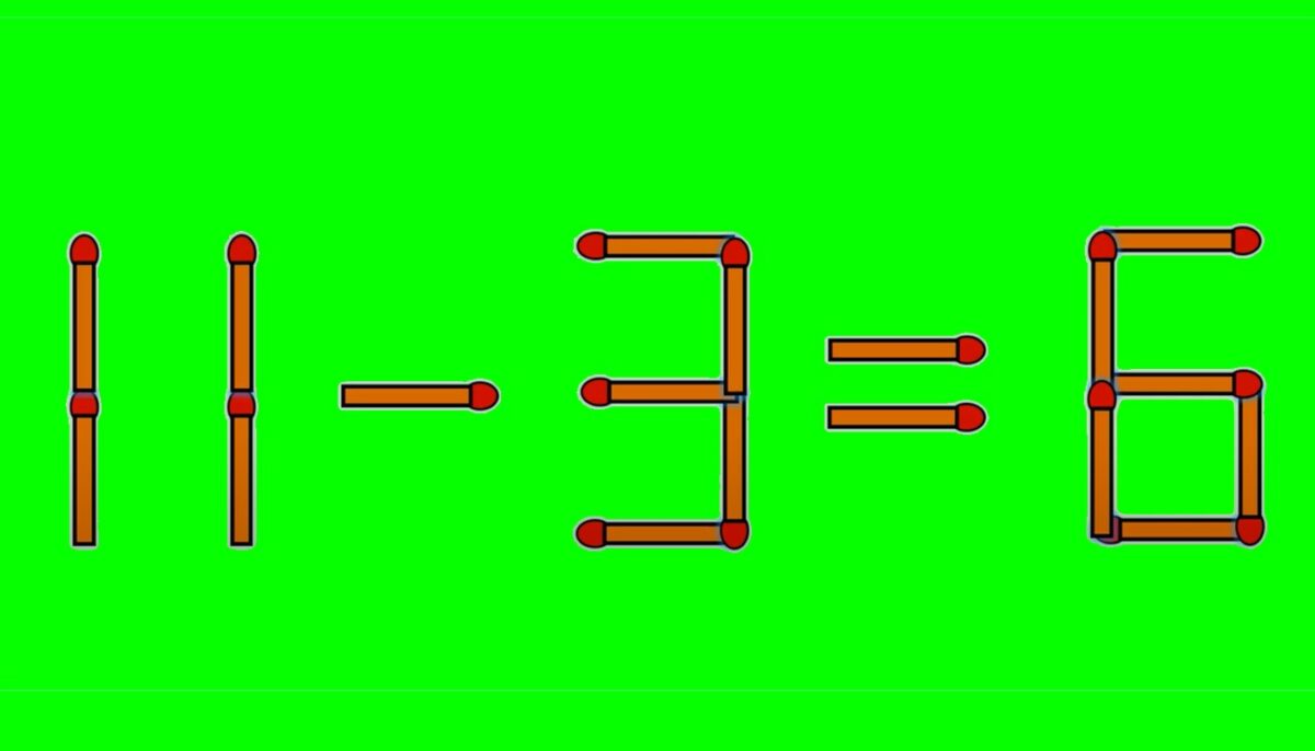 Imagine Stire Test IQ | 11-3=6 este greșit. Corectați egalitatea mutând un singur chibrit | 2review.ro