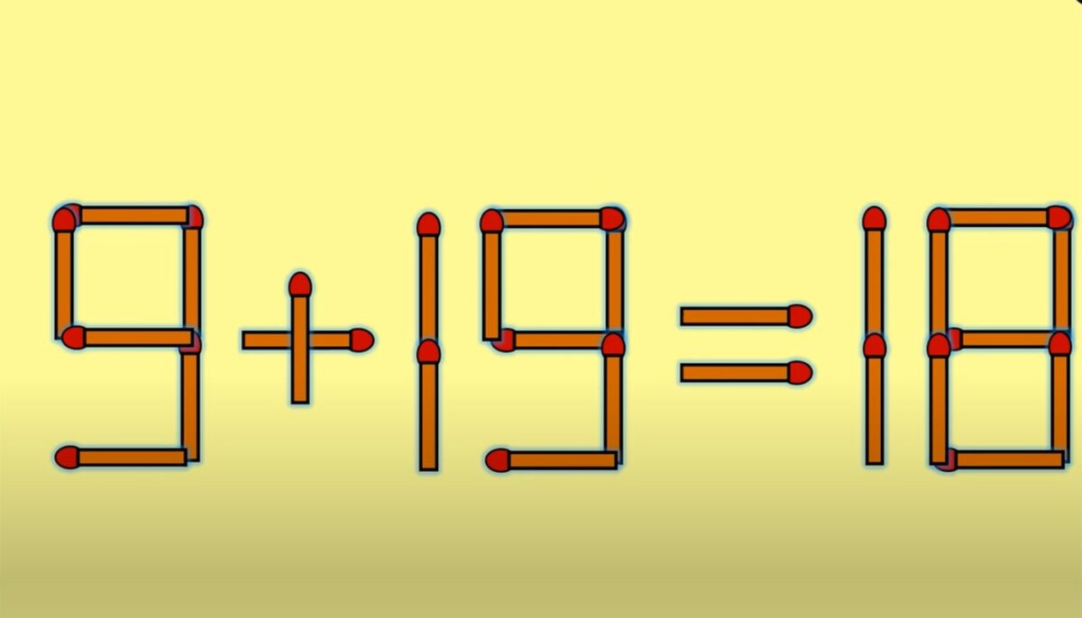 Imagine Stire TEST IQ | 9 + 19 = 18 este greșit. Pentru a corecta egalitatea, mutați un singur chibrit | 2review.ro