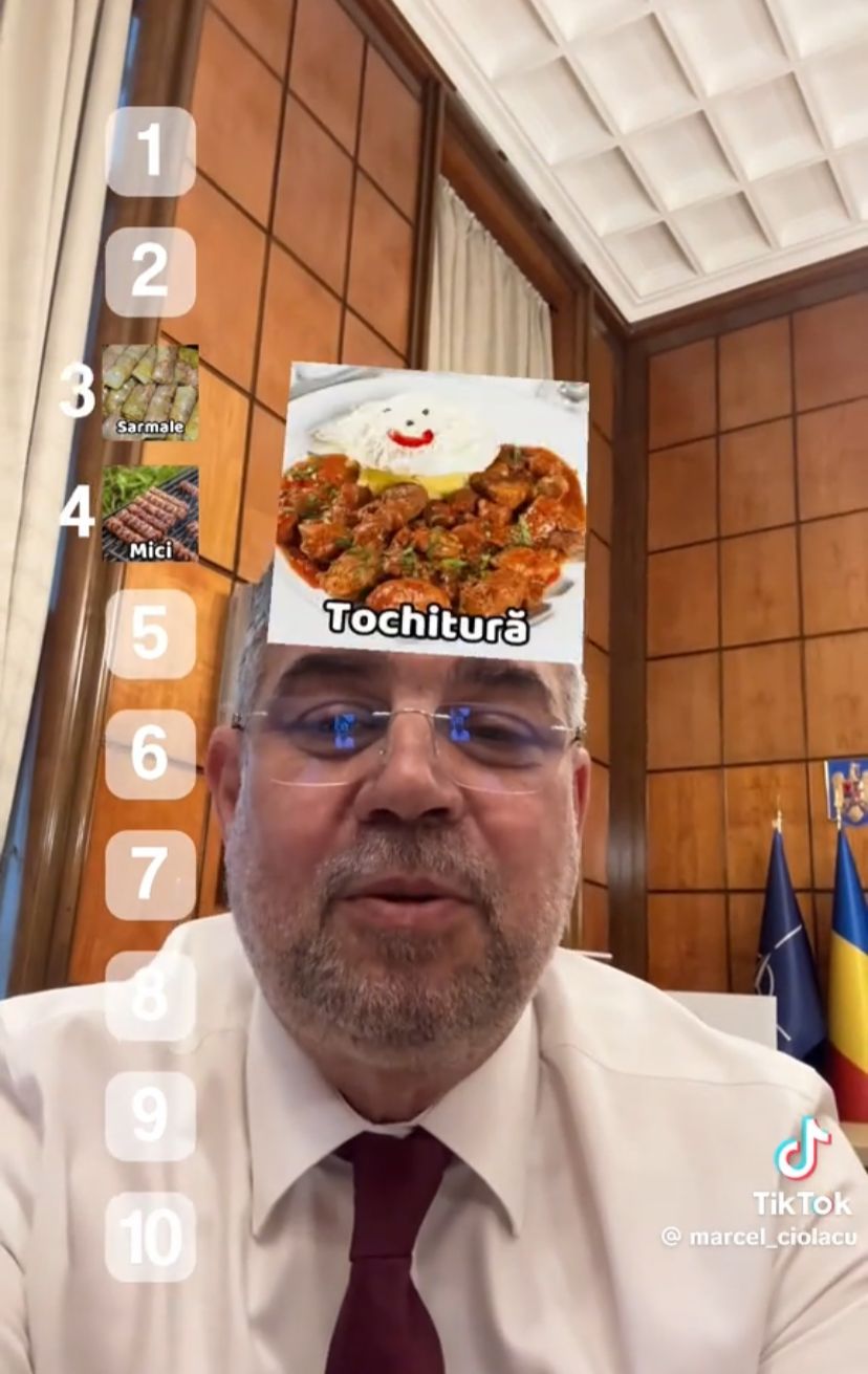 Marcel Ciolacu a făcut topul preferințelor culinare pe TikTok. 
