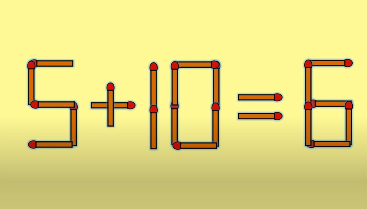 Test IQ cu chibrituri | Mutați un singur băț, pentru a corecta 5 + 10 = 6