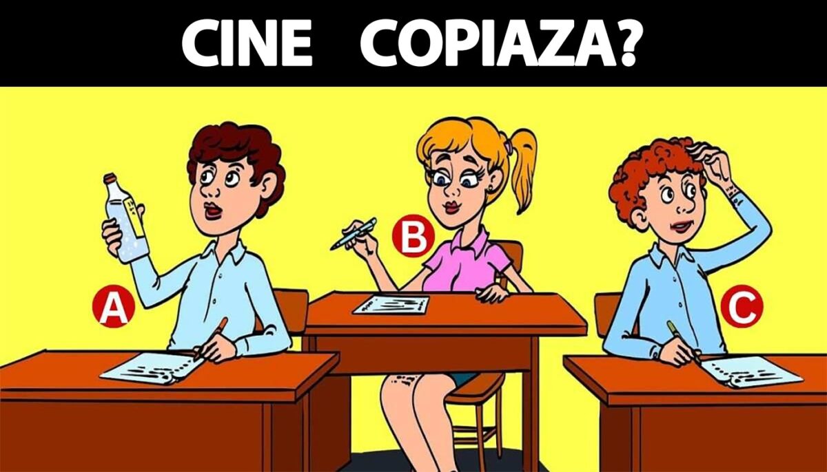 TEST IQ | Unul dintre acești 3 elevi copiază la Bacalaureat. Găsiți-l în maximum 5 secunde!