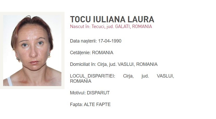 Laura a dispărut fără urmă. Cine o vede, să sune la 112
