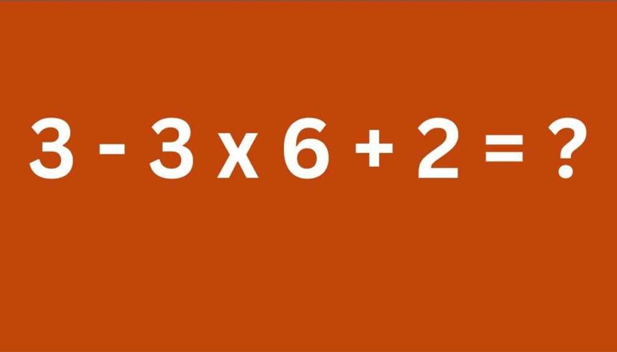 TEST IQ | Calculați în minte, fără a folosi pixul: 3 – 3 x 6 + 2 = ?