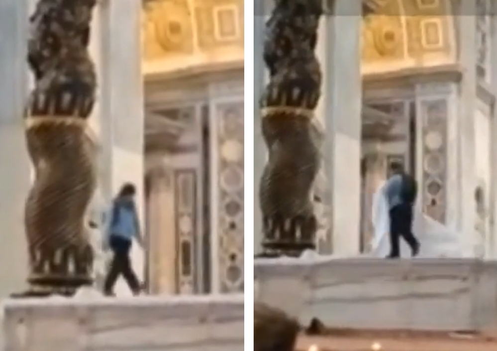 Un român a vandalizat altarul principal