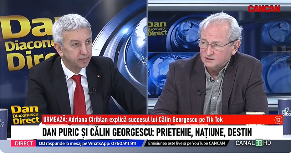 Dan Diaconescu DIRECT | Dan Puric, dezvăluiri despre situația politică din România: ”Călin Georgescu n-a ieșit din cursă”