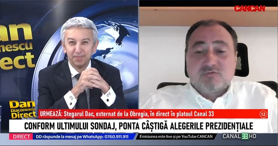 Mirel Palada, dezvăluiri despre alegerile prezidențiale în emisiunea lui Dan Diaconescu: ”În momentul de față, pe primul loc este Simion”