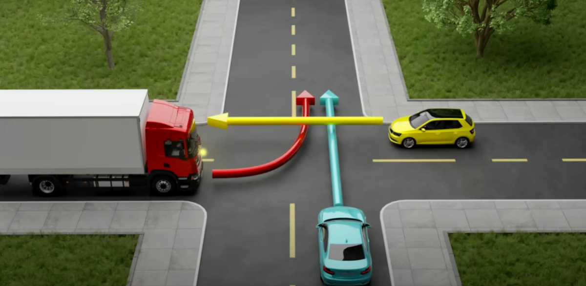 Testul rutier care îi înnebunește pe șoferi! Ce mașină trece prima prin intersecție?