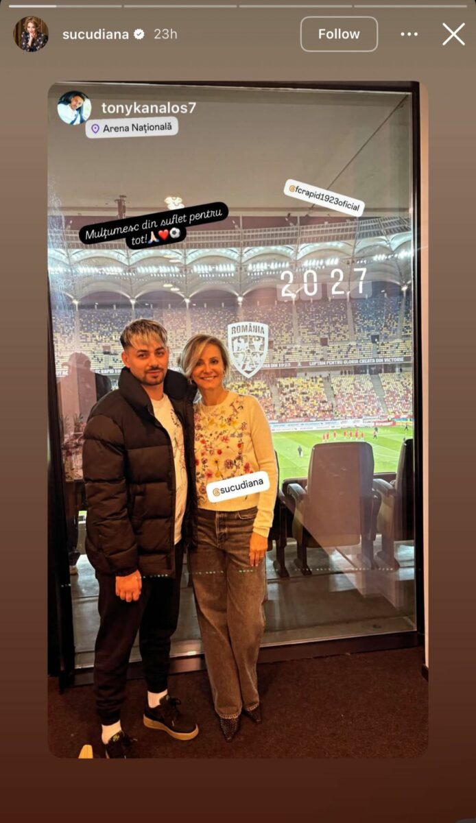 Tony Kanalos și Diana Șucu. Sursă: Instagram