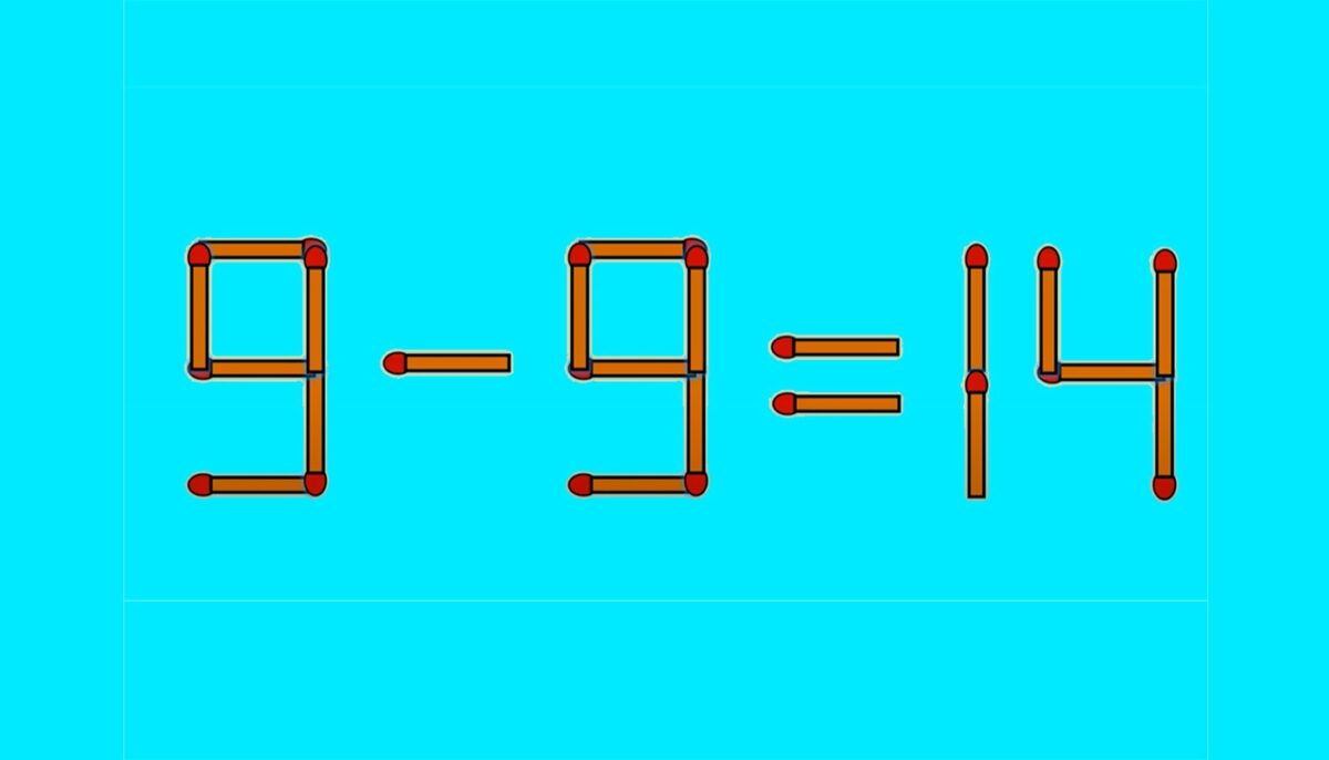 TEST IQ | Corectați 9 – 9 = 14, mutând un singur băț de chibrit