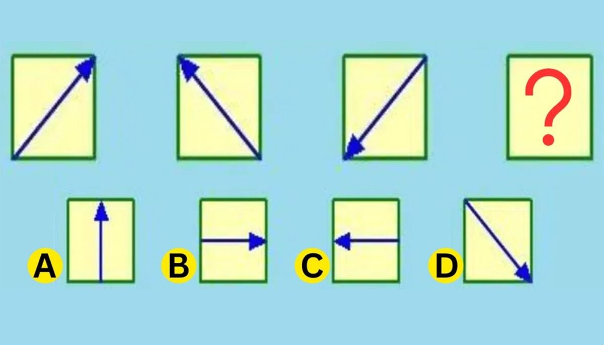 Imagine Stire Test IQ exclusiv pentru genii | Care săgeată completează seria: A, B, C sau D? | 2review.ro