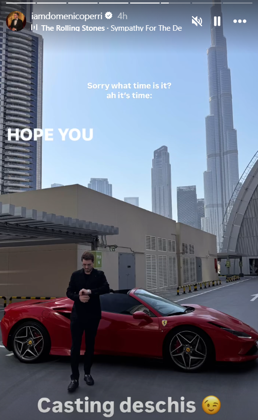 Postarea făcută de Domenico. Sursă: Instagram
