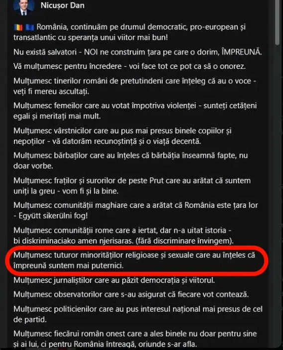 Postarea inițială. Sursă: Gândul.ro.