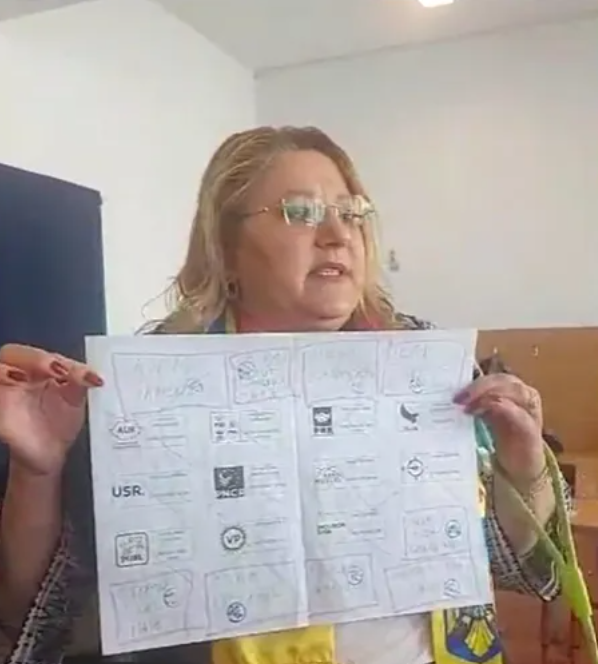 Diana Șoșoacă a făcut circ în secția de votare Sursa Foto: Captura video