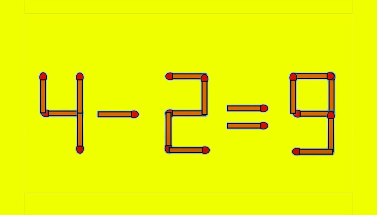 Imagine Stire Test de inteligență | Pentru a corecta 4 – 2 = 9 este nevoie să mutați un singur chibrit | 2review.ro