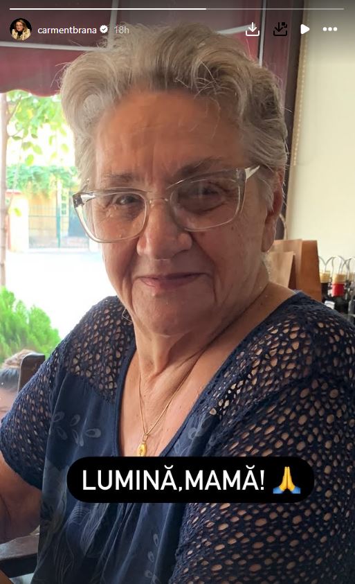 Mama actriței Carmen Tănase a murit. Sursă: Instagram