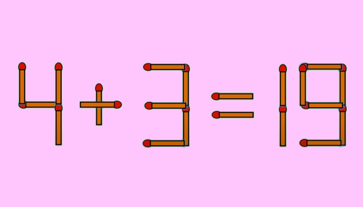 Test IQ exclusiv pentru genii | Corectați 4 + 3 = 19, mutând un singut chibrit