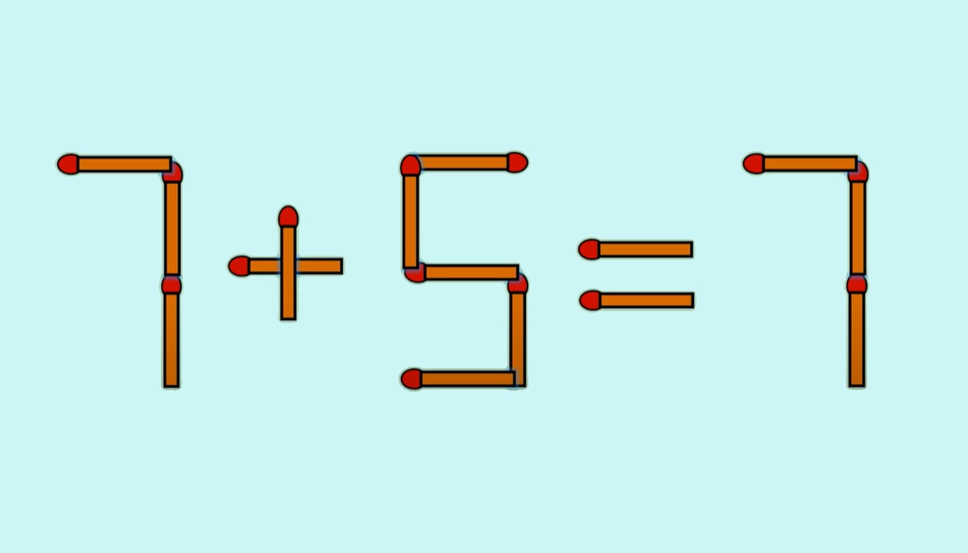 Test IQ cu chibrituri | Mutați un singur băț, pentru a corecta 7 + 5 = 7 Test IQ cu chibrituri | Mutați un singur băț, pentru a corecta 7 + 5 = 7