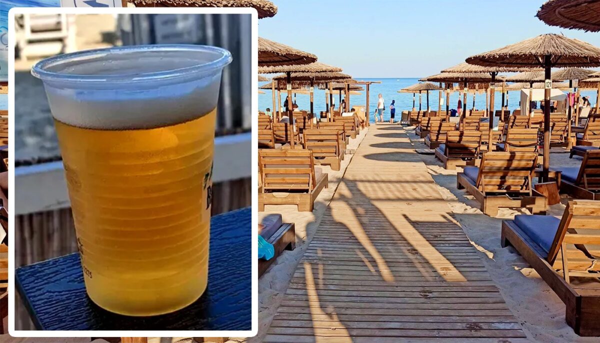 Cât costă o bere pe plajă în Thasos. Imagini realizate de o turistă româncă bulversată de prețuri