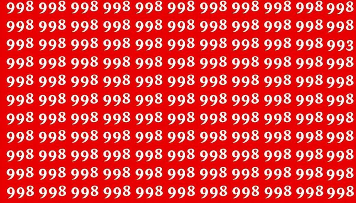 Imagine Stire Test de perspicacitate | Nu toate numerele din această poză sunt 998. Găsiți-l pe cel diferit! | 2review.ro