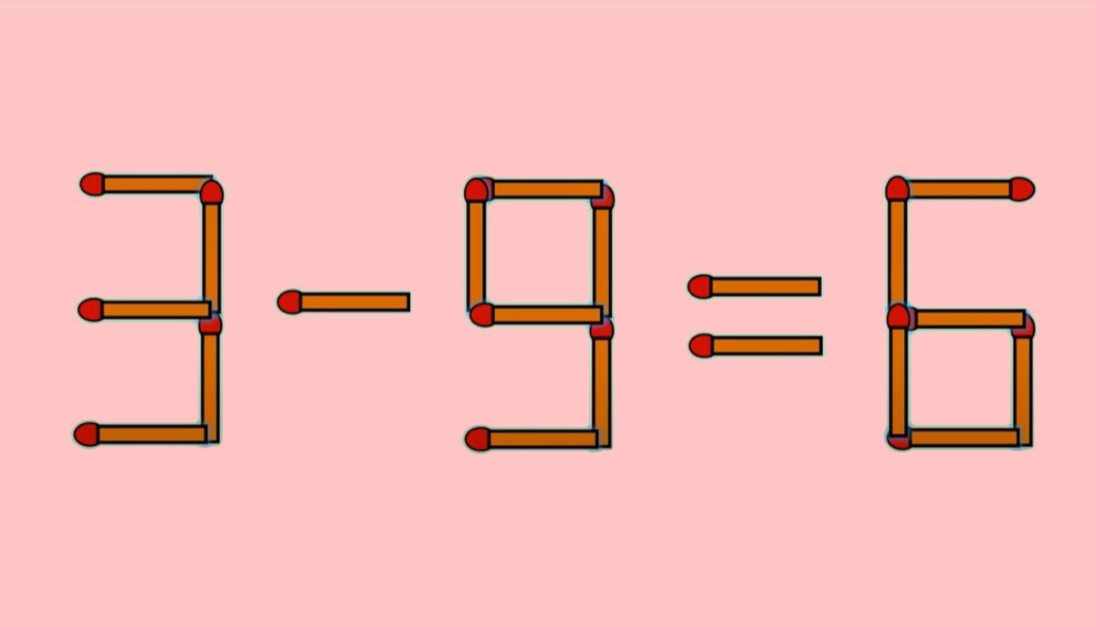 Imagine Stire Test de inteligență | Mutați un singur chibrit, pentru a corecta 3 – 9 = 6 | 2review.ro