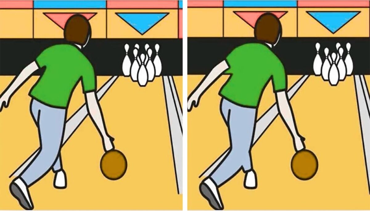 Imagine Stire Test de perspicacitate | Aveți la dispoziție 25 de secunde pentru a găsi 3 diferențe între acești 2 bărbați care joacă bowling | 2review.ro