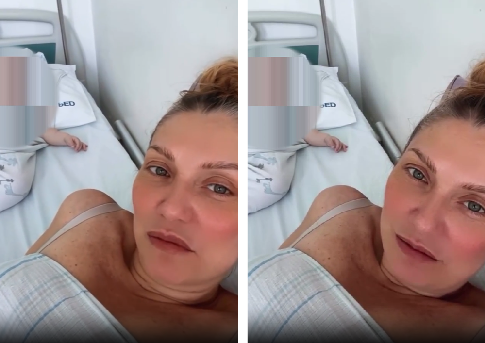 Cristina Cioran, alături de fiul său, în spital. Sursă: Instagram