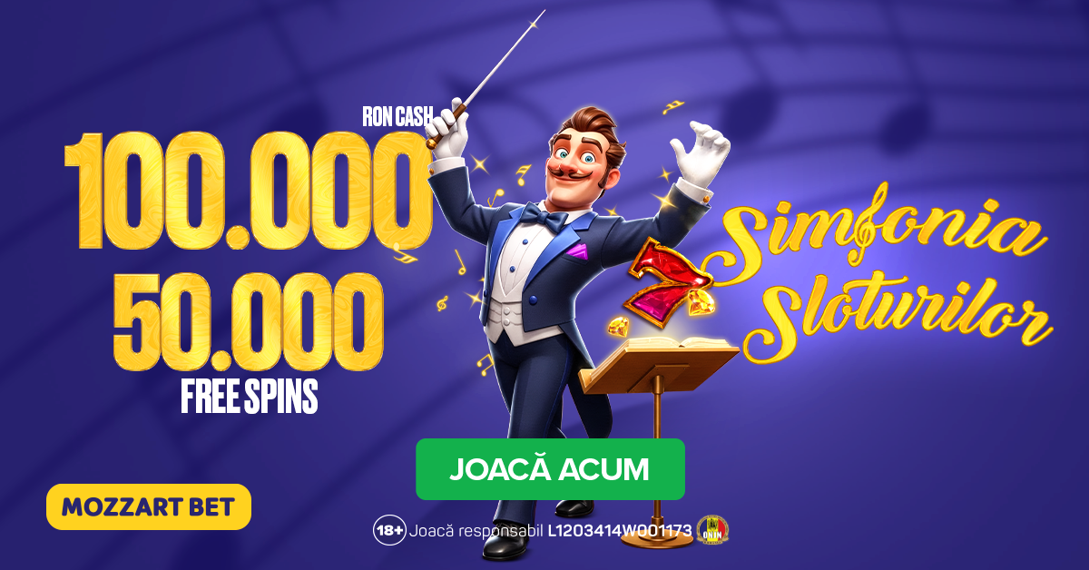 (P) August devine luna spectacolului suprem al sloturilor – Simfonia Sloturilor te așteaptă cu premii de 100.000 RON și 50.000 Rotiri Gratuite!
