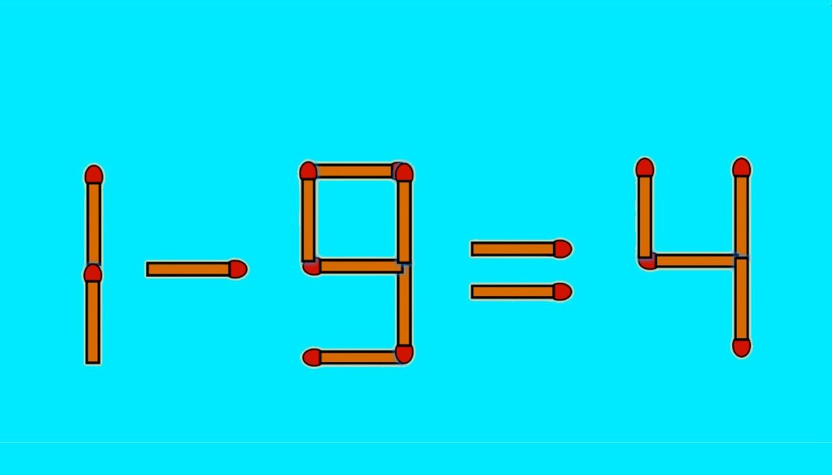 Test IQ exclusiv pentru genii | Corectați 1 – 9 = 4, mutând un singur chibrit