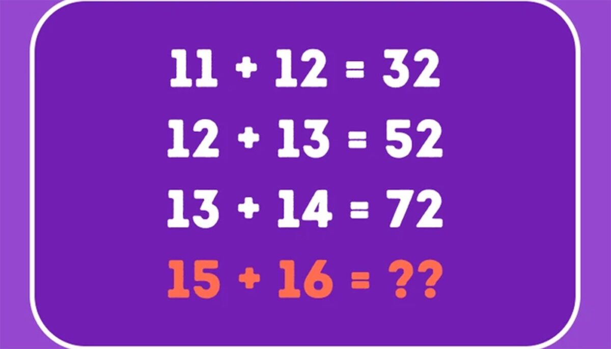 Imagine Stire Test IQ exclusiv pentru genii | Dacă 11+12=32, 12+13=52 și 13+14=72, cât este 15+16=? | 2review.ro