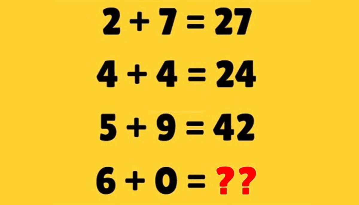 Imagine Stire Test de inteligență exclusiv pentru genii | Dacă 2+7=27, 4+4=24 și 5+9=42, cât fac 6+0? | 2review.ro