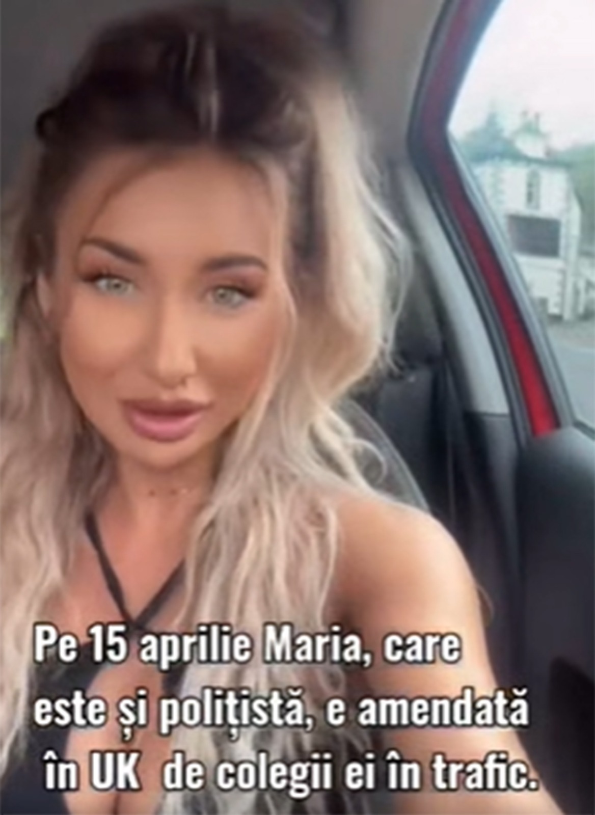 Maria Avram a luat amendă de la colegii din trafic. Sursă foto: Facebook