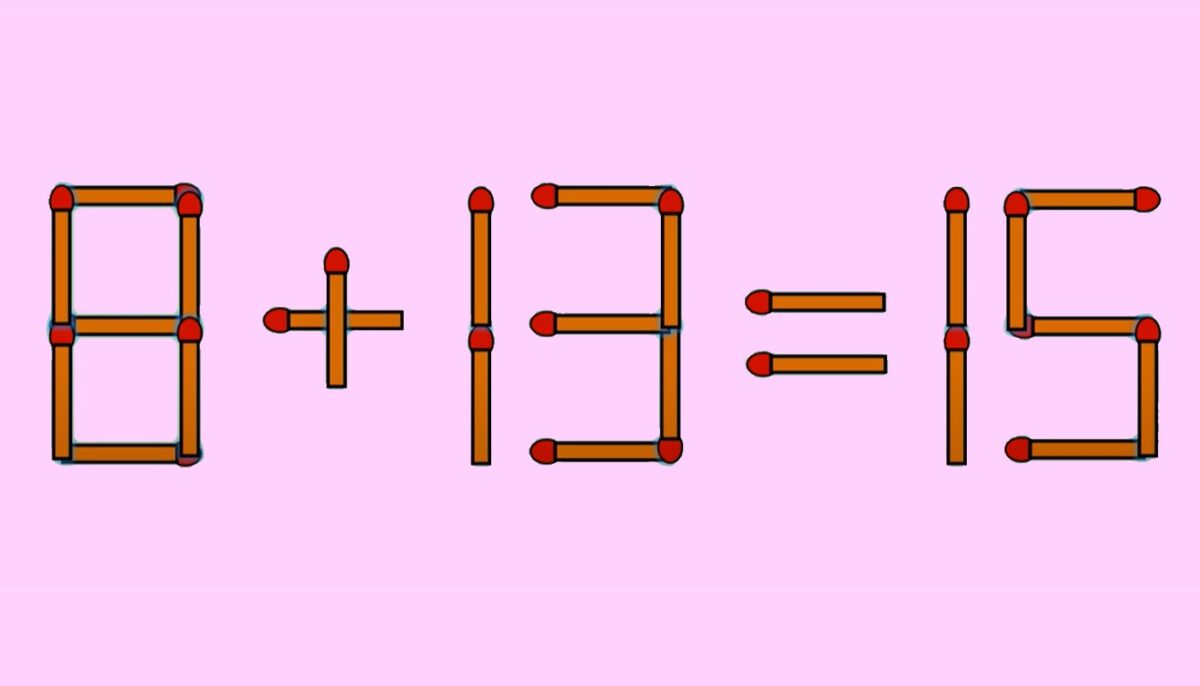 Imagine Stire Test IQ exclusiv pentru genii | Corectați 8 + 13 = 15, mutând un singur chibrit | 2review.ro