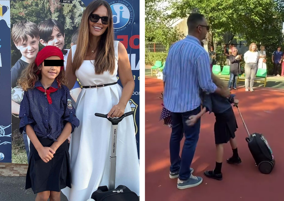NU E O GLUMĂ! Cât costă ghiozdanul pe care fiica Cristinei Șișcanu și a lui Mădălin Ionescu l-a purtat în prima zi de școală