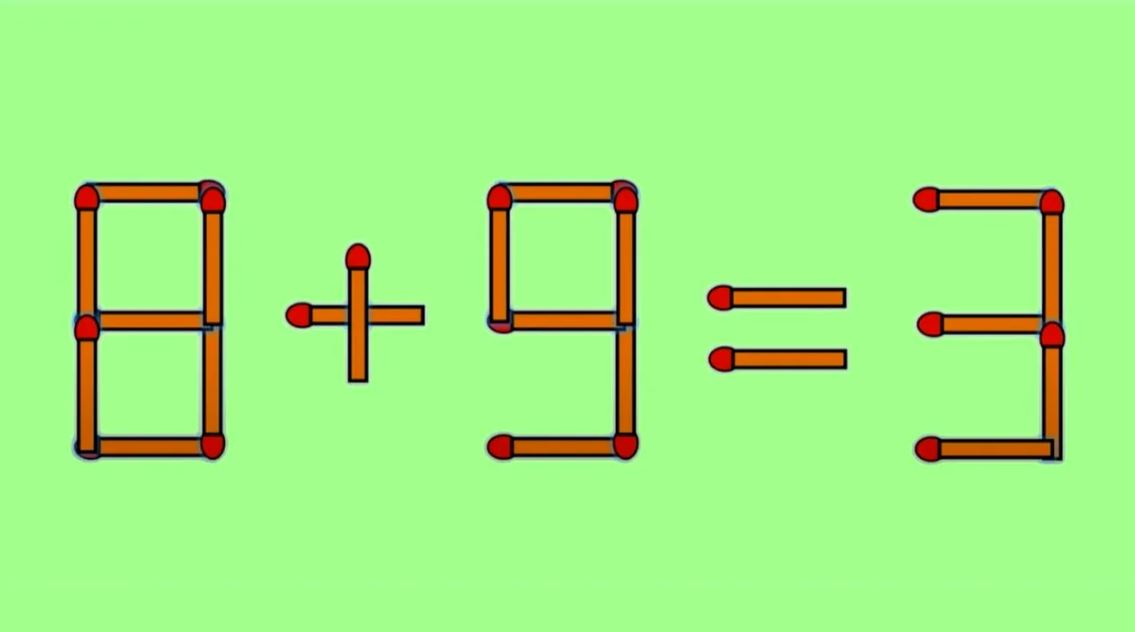 Imagine Stire Test IQ | Ecuația 8+9=3 poate fi rezolvată dacă muți un singur băț. Ai găsit rezolvarea? | 2review.ro