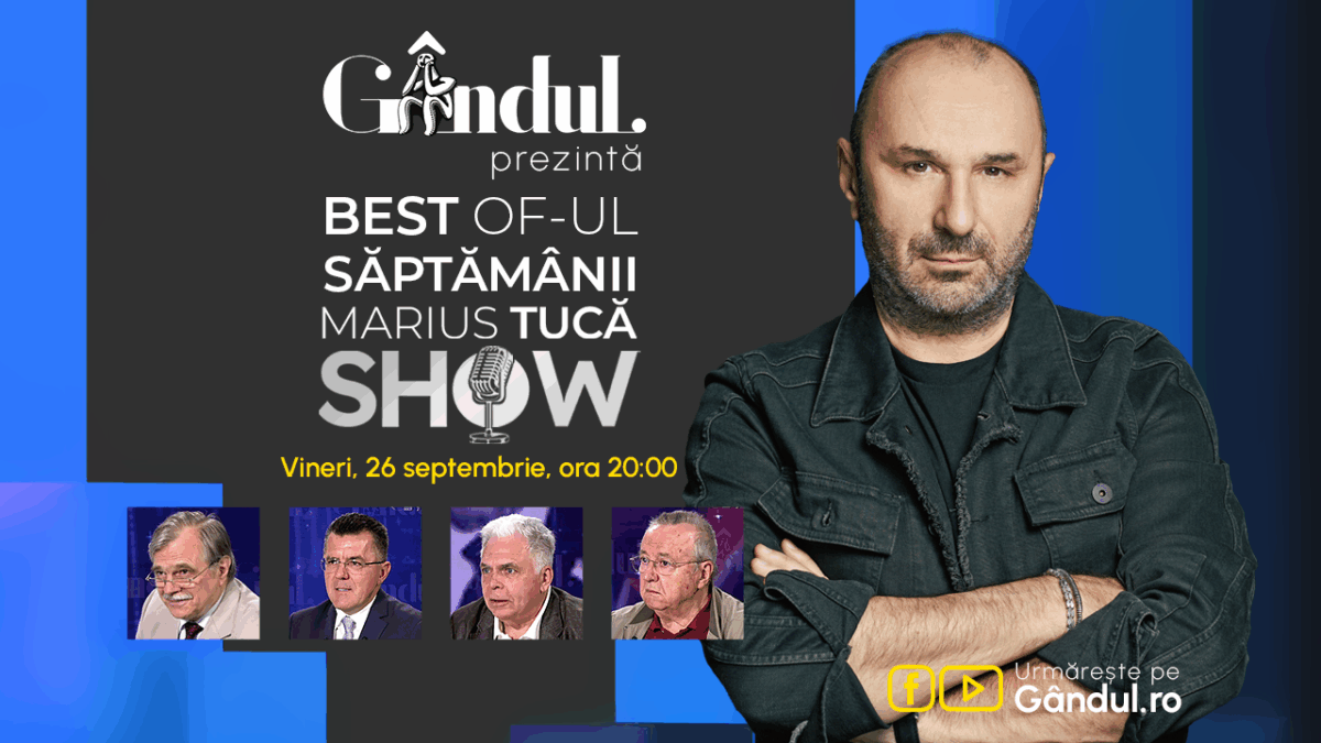 Gândul prezintă Best of Marius Tucă Show – vineri, 26 septembrie, de la ora 20.00