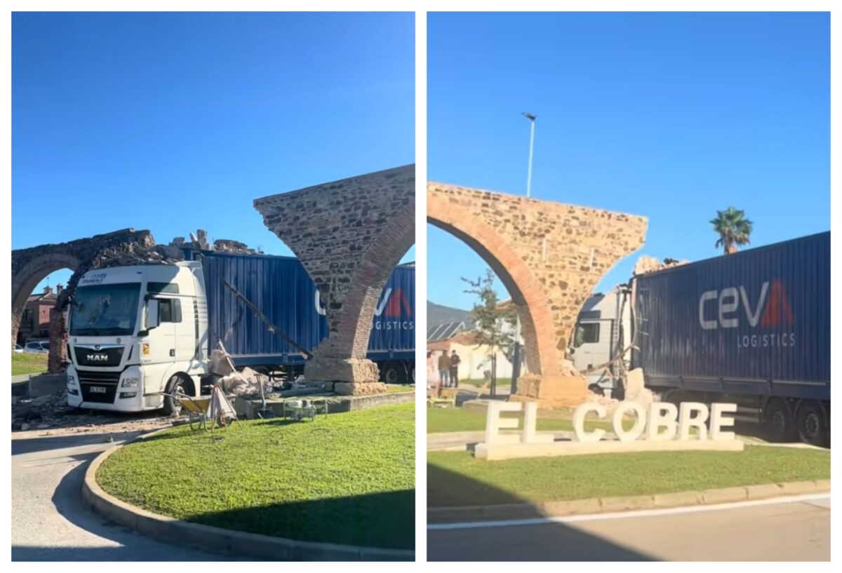 Imagine Stire Un român a distrus un monument istoric din Spania. A intrat cu TIR-ul într-o arcadă veche de 3 secole | 2review.ro