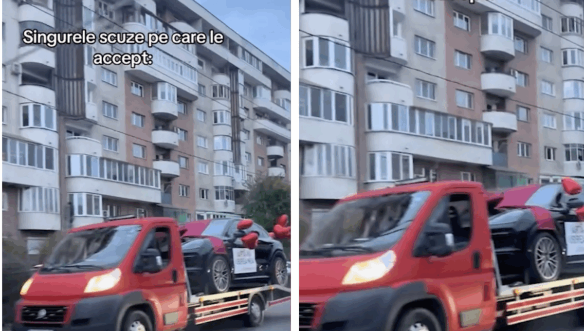 I-a greșit iubitei și i-a cumpărat un Porsche. Mesajul scris pe mașină, însă, s-a viralizat!