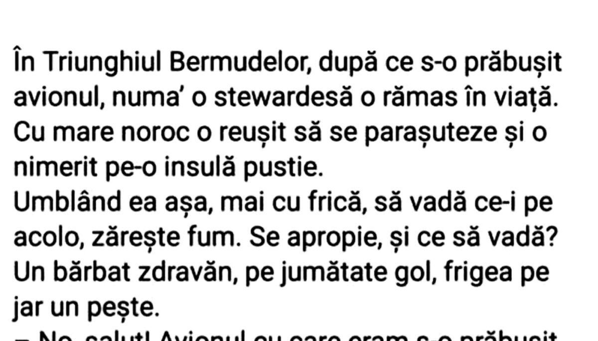 Imagine Stire BANCUL ZILEI | Stewardesa și Triunghiul Bermudelor | 2review.ro