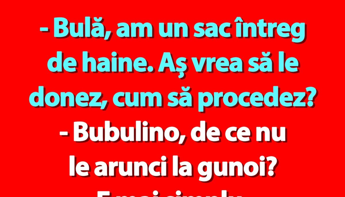 Imagine Stire BANC | Bulă, Bubulina și sacul cu haine | 2review.ro