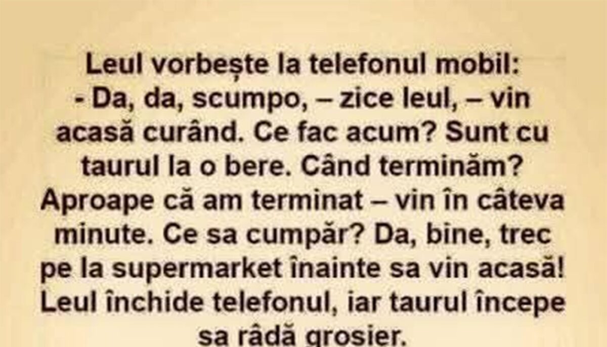 Imagine Stire Bancul de weekend | Leul și taurul | 2review.ro