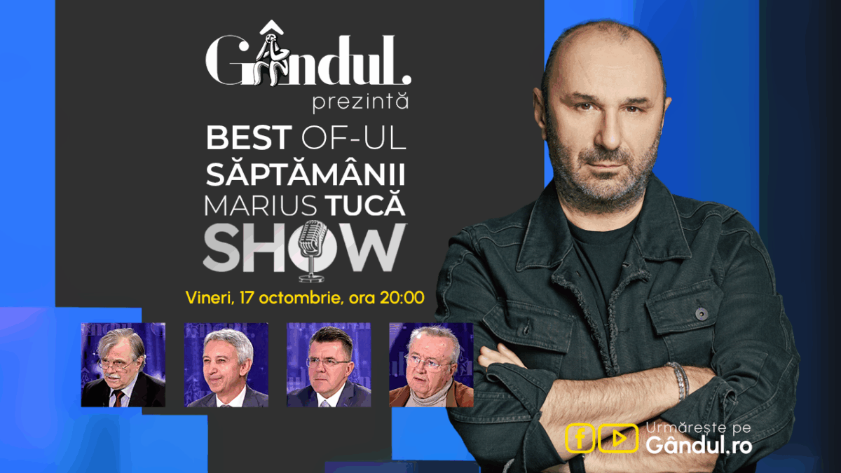 Gândul prezintă Best of Marius Tucă Show – vineri, 17 octombrie, de la ora 20.00