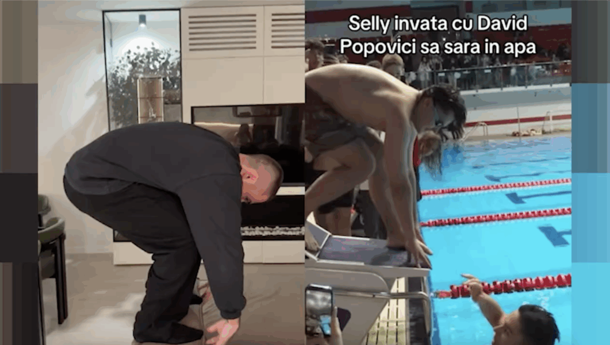 Râzi cu lacrimi! Cum l-a ironizat Mario Fresh pe Selly, după ce a sărit direct pe burtă în bazin. VIDEO