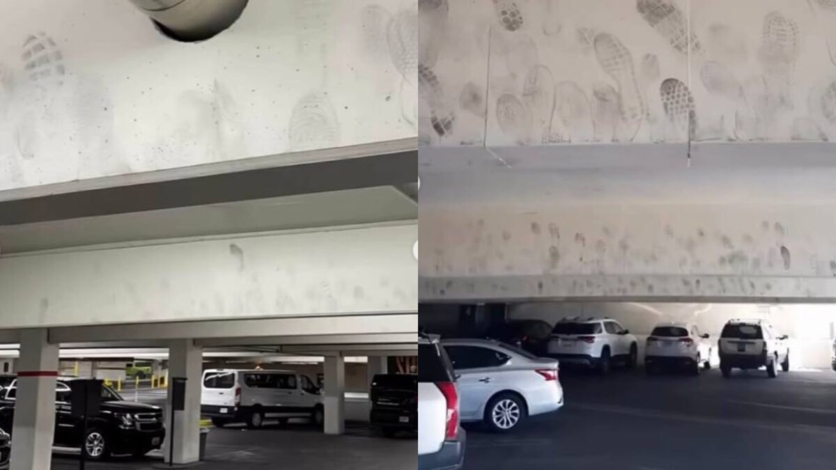 Imagine Stire S-a aflat! Cine face, de fapt, urmele de pantof de pe tavanele parcărilor din Vegas | 2review.ro